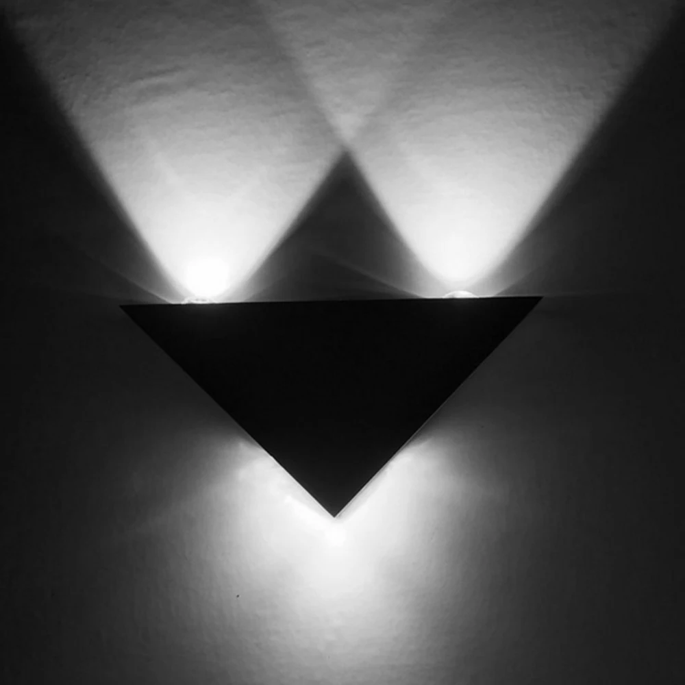 

3W Led Wall Light Triangular AC85-265V Aluminum Triangle Wall Lamp for Bathroom Bedroom Home Lighting Wall Sconce Light Fixture