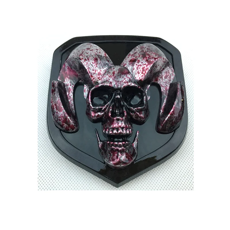 10pcsxSkull головы карты Ra-m1500 2500 3500 передний и задний багажник автомобильные наклейки-логотипы 3d - Название цвета: 4