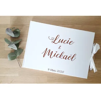 

White Theme Wedding Decoration Personalized Guest Book Alternatives Guest Sign Album Custom Guest Book for Engagement Party