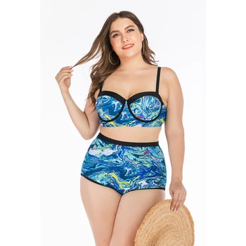 

2020 New Padded Bra Bikinis Halter Sexy Swimsuit Female Push up Plus Size Swimwear Yellow Micro Bikini Bathing Suit Women 4XL