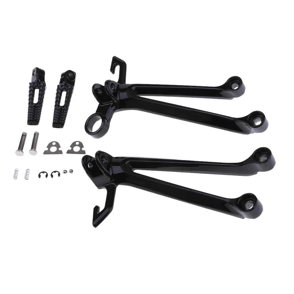 Black Rear Passenger Foot Peg Set For Suzuki GSXR1000 2005 2006