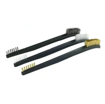 

300Pcs Mini Wire Brush Steel Brass Nylon Cleaning Polishing Metal Rust Brush Cleaner Tool SN3430