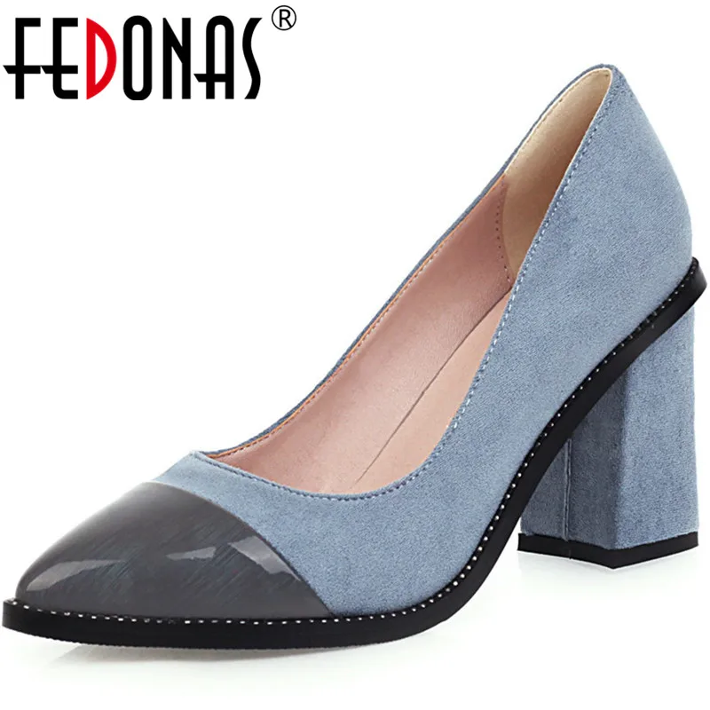 Женские вечерние туфли лодочки FEDONAS брендовые с квадратным каблуком подходящие к