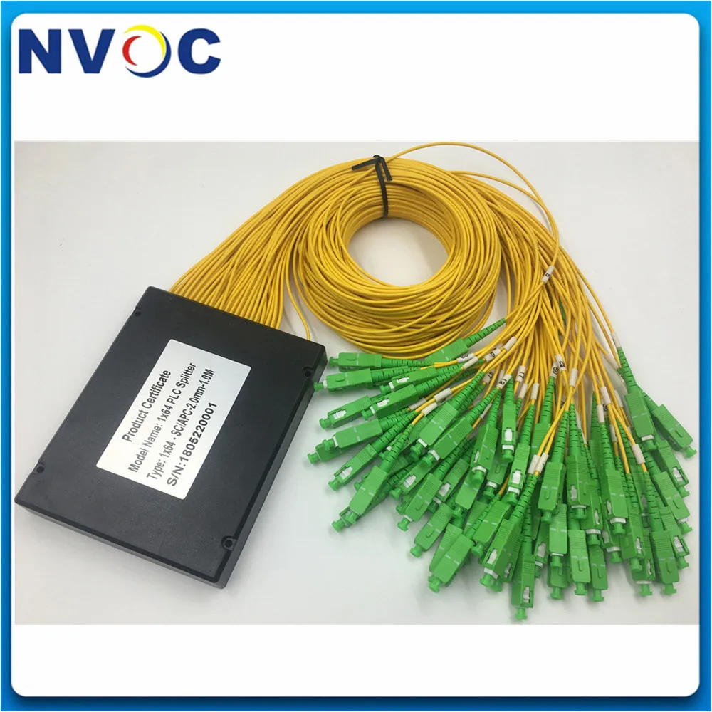FTTTH 1*64 волоконный ПЛК сплиттер ABS коробка диаметр: 2 0 мм L: 1 м LC/SC/FC/STUPC GPON EPON 1x64 PLC