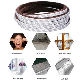

3Meters/5Meters Brush Strip Self Adhesive Door Window Sealing Strip Home Door Window Sound Insulation Wind-proof Strip Gasket