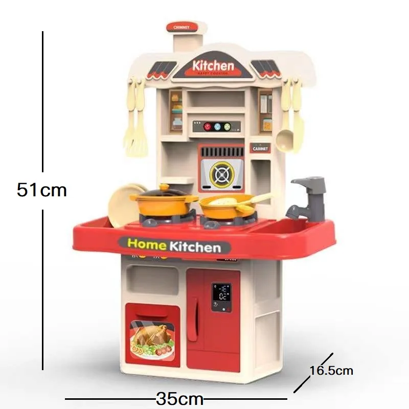 30pcs Kitchen Toys Pretend Cooking Food Play Height 51cm Dinnerware Set Light Safe Cute Children Kids Boys Girls Gift Funny Game