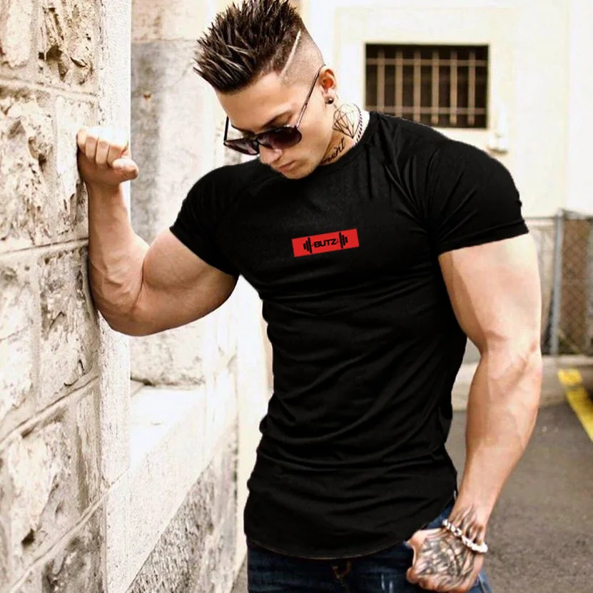 

Muscle Dr. Korean-style Europe And America Brothers Popular Brand Running Training Athletic T-shirt Men's Pure Cotton Fitness Sh