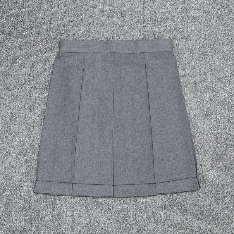 Japanese Korean School Dresses JK Uniform Eight Pleat Sailor Suit Pleated Skirt Half Skirt Grey Black Navy Blue Student Skirt 4