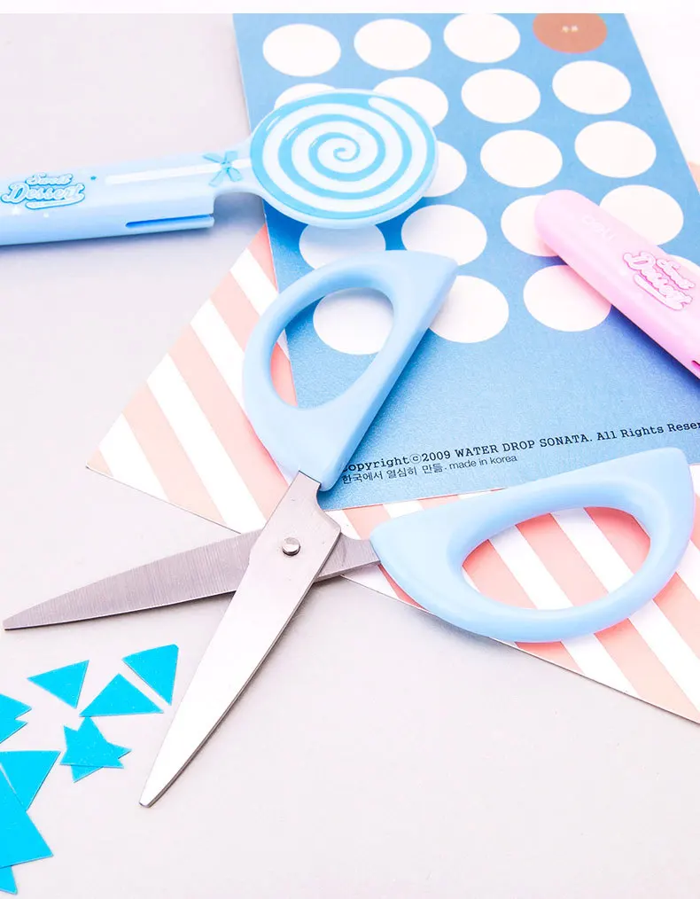 Deli 6069 Scissors for Students Multi-functional Scissors Children Handmade Protection Scissors Small with Protective Case New P