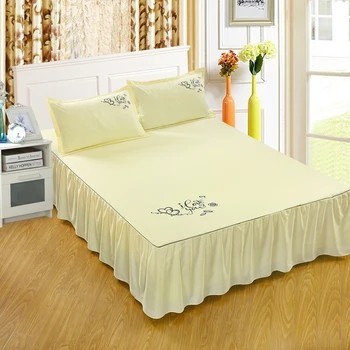 

Drop Dust Ruffle Bed Fitted Bedding Sheet Drop Full Bedspread Solid Coverlets