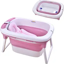 Fast delivery from French warehouse Foldable Freestanding Bathtubs Portable Tub Household Bath Basin with Cushion Baby bath-tub