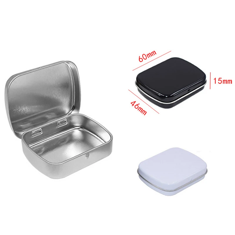 

Portable Silver Metal Rectangle Pill Box Medicine Tablet Drug Holder Box Damp Proof Container Storage Travel 1pc