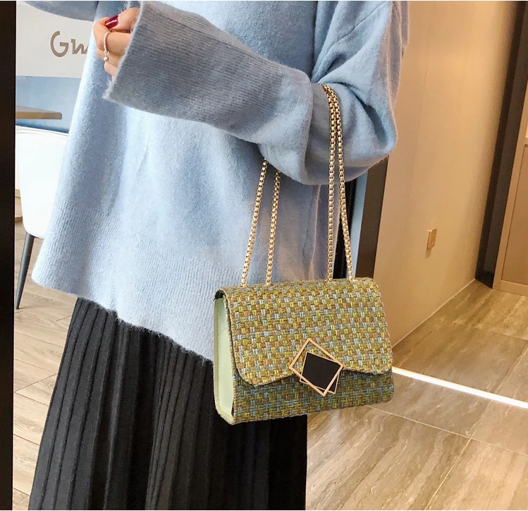 Hirigin женская сумка с квадратным замком и цепочкой, шикарные блестящие сумки через плечо, модная сумка через плечо