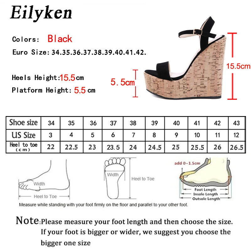 Eilyken/летние модные женские босоножки на танкетке с открытым носком Обувь для