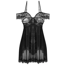 Женский бюстгальтер с вышивкой размера плюс, эротическое нижнее белье с большим бантом, сексуальное женское белье, прозрачное черное Эротическое платье# G8