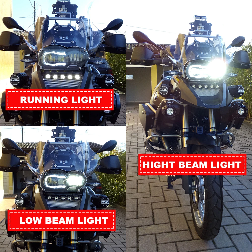 Мотоциклетный в сборе светодиодный фонарь Hi/low Beam с DRL Replacment фара для BMW 2005-2012 R1200GS 2006-2013 R1200GS ADV