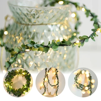 

3M Leaves Garland Fairy Light Led Copper Wire Battery String Lights For Wedding Forest Table Christmas Home Party Decoration