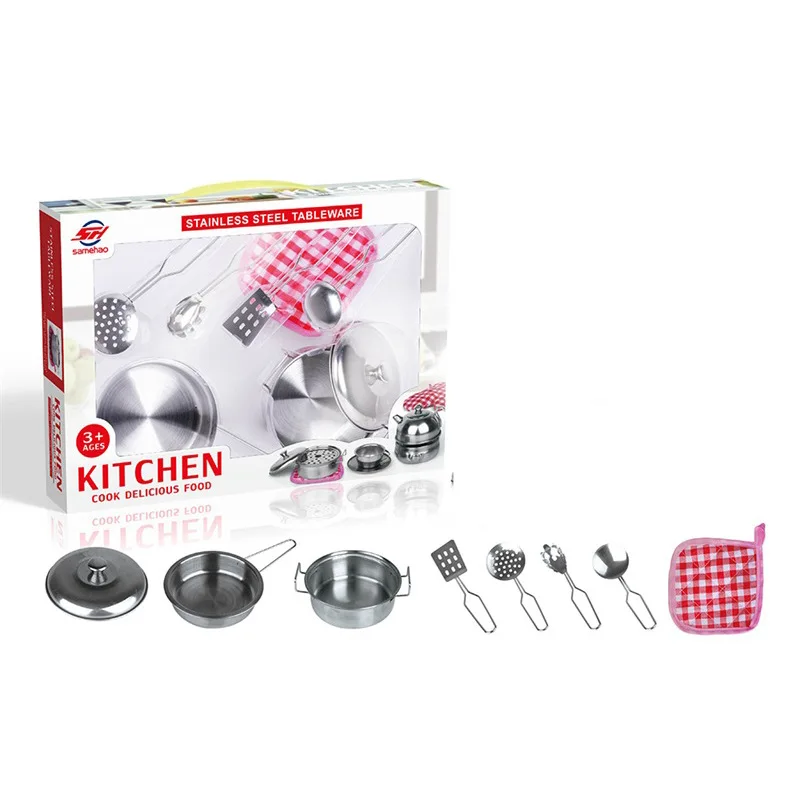 Детская игрушка из нержавеющей стали CoYer Baby Cook кулинарный Кукольный дом девичий игровой дом набор кухонных игрушек
