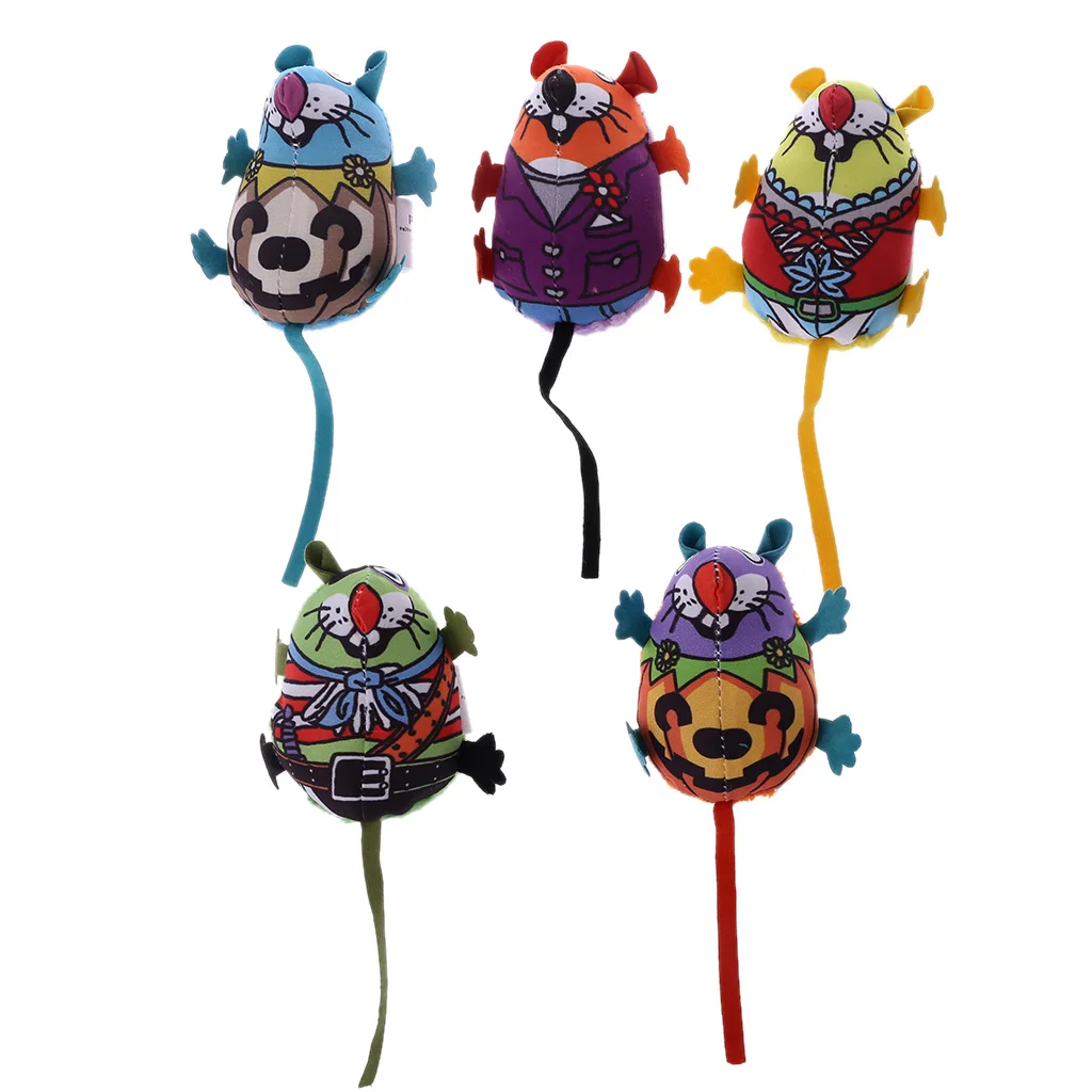 

2020 New Pet Toy Fat Cat Kitten Teaser Toy Colorful Mouse Cat Toy With Catmint Catnip