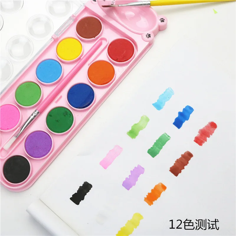 Watercolor Painting Set Watercolor Paint Watercolor Pigment Children's beginner solid watercolor paint 12 18 colors set drawing practice drawing coloring tool kid's colored pen
