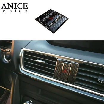 

2PCS 100% Real Carbon Fiber +PU Center Control Safety warning button trim fit for Mazda3 AXELA 2014-2018