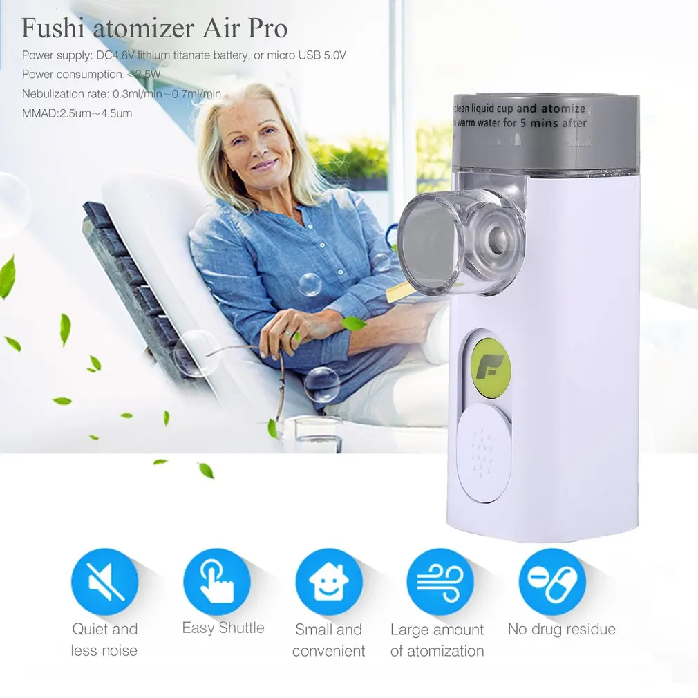 Зарядка через usb Air Pro Nebulizer для детей и взрослых Inalador Nebulizador Inalador Portatil USB медицинское оборудование Nebulizer