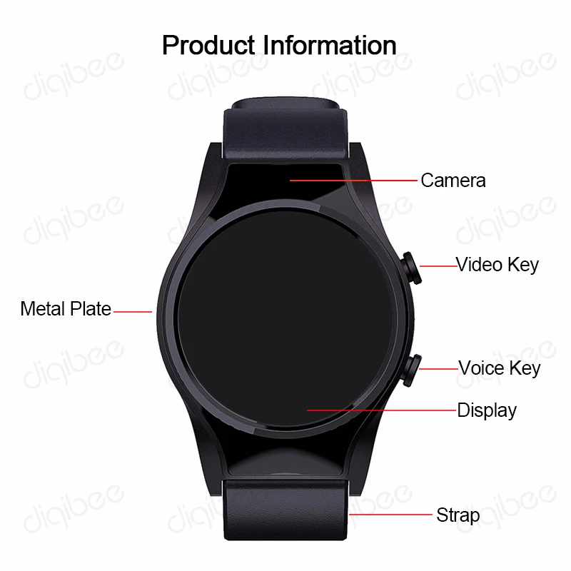 Gravador de Voz Esporte Pulseira Micro Espia Camara 1080p Câmera Espion Invisível Vídeo Tela Toque Relógio Inteligente Rastreador Fitness - Image 4