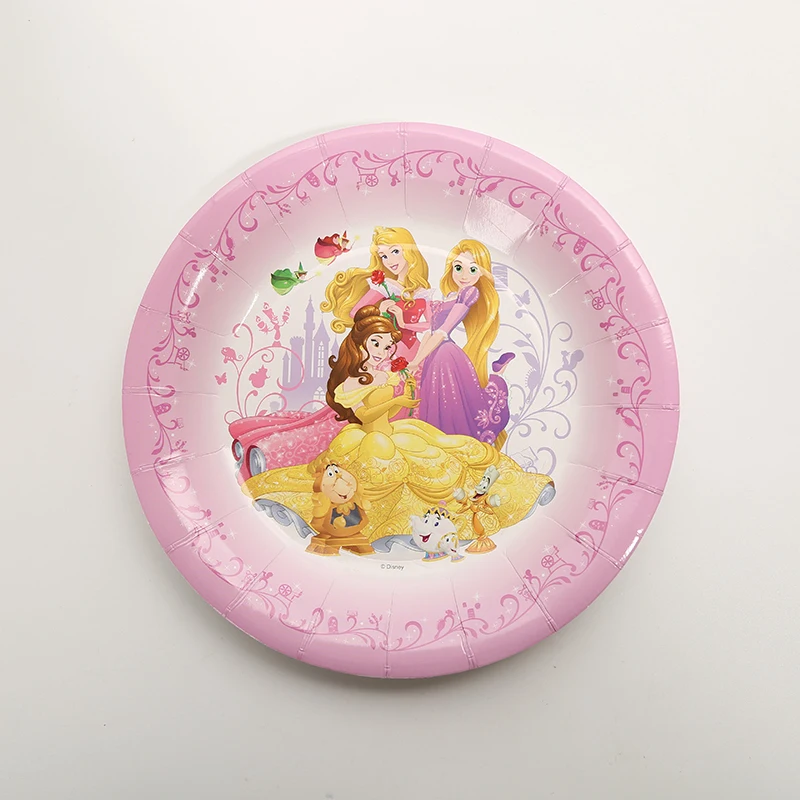 6pcs 7inch Plate Вечерние скатерти в стиле Принцессы Диснея, 1 шт., украшения для вечеринок на день рождения, украшения для вечеринок на день рождения - Цвет: 6pcs 7inch Plate
