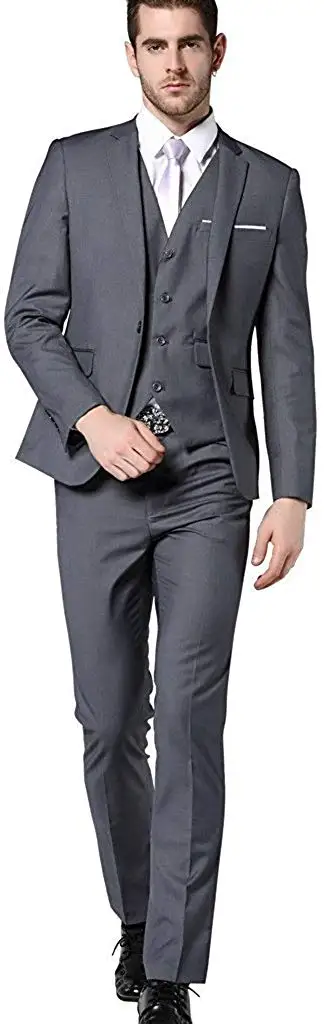 Elegant Men&rsquo;s One Button Slim Fit Red 4 Piece Dress Suits Prom Dresses Suit Set(Jacket+Pants+Tie+Vest)