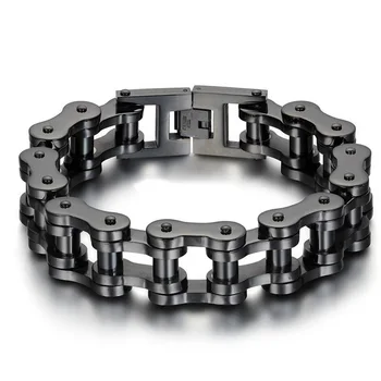 

Mens Hip Hop Bracelet 316L Stainless Steel Bicycle Motorcycle Chains Boys Punk Cool Moto Chain Rapper 18mm/22mm Wide