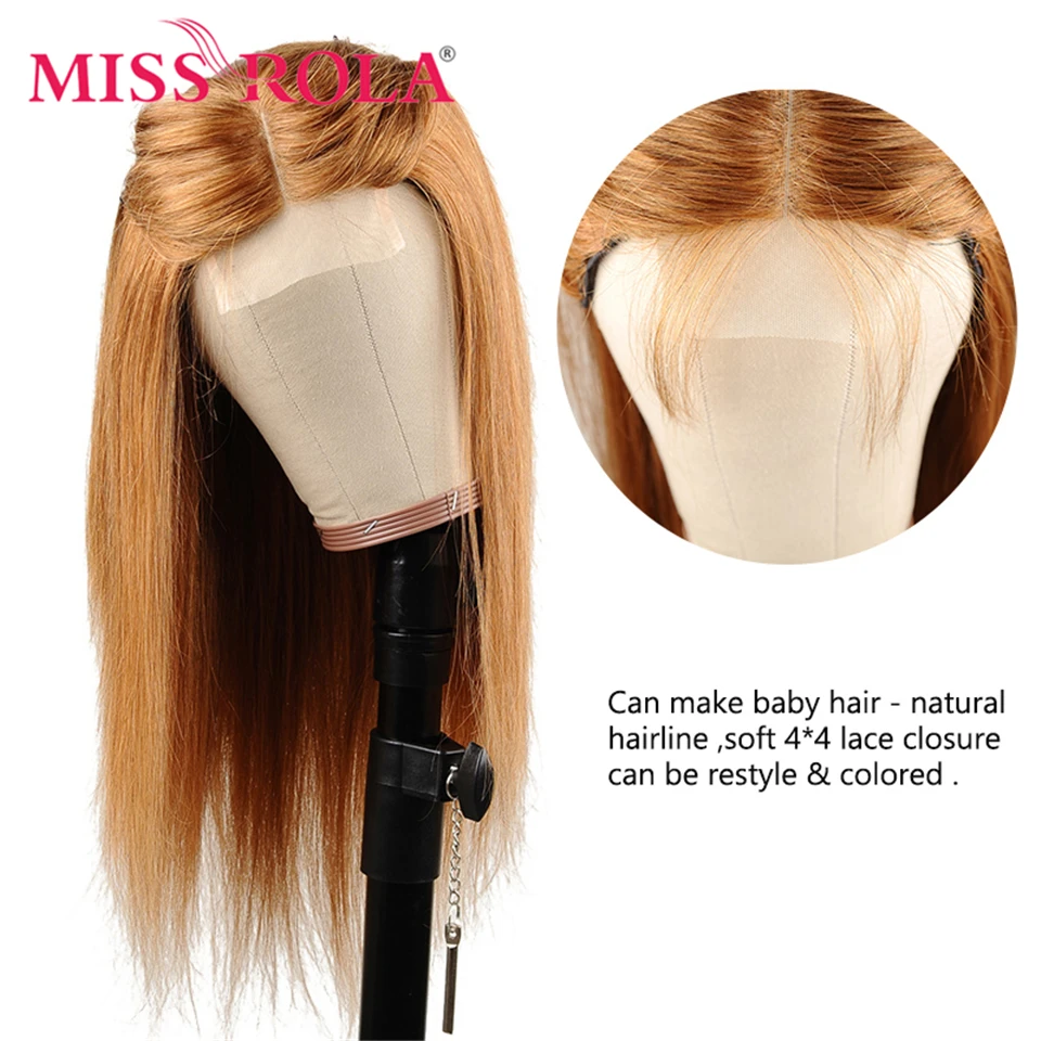 Lace Front Wigs Miss Rola Brazilian Straight Human Hair 4X4 Lace Closure