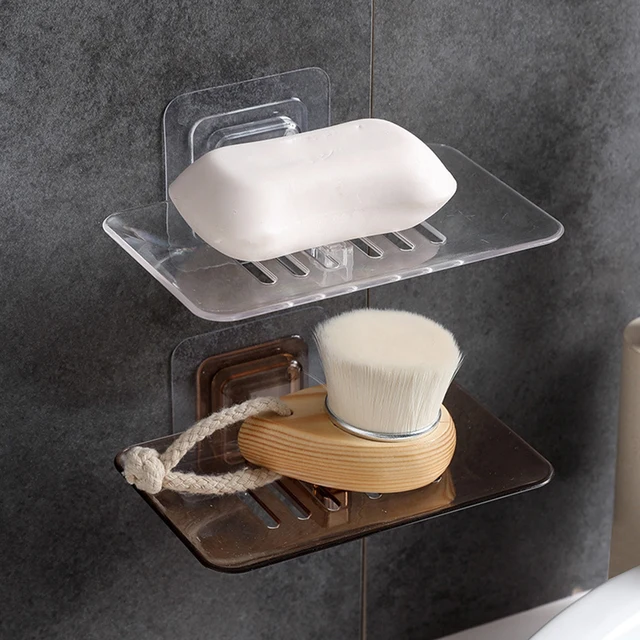 1PC Bathroom Shower Soap Box Dish Storage Plate Tray Holder Case Wall-mounted Soap Holder Housekeeping Container Organizers 5