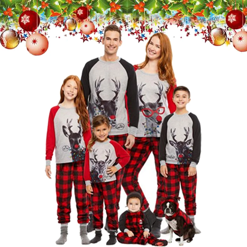 

Family Christmas Matching Pajamas Set Xmas Adult Kids Cute Nightwear Pyjamas Deer Family Matching Outfits Family Look Sleepwear