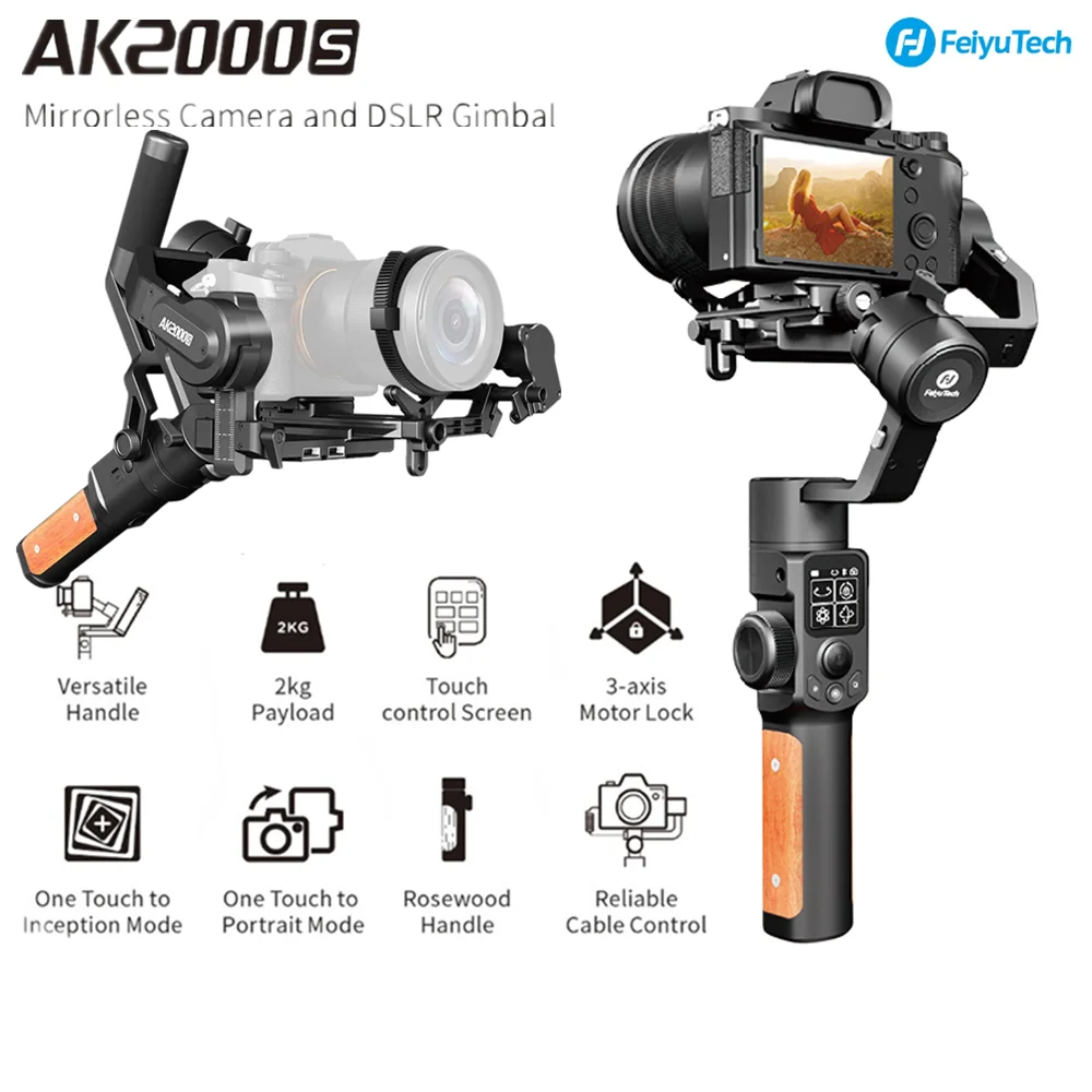 Feiyutech Ak2000s Dslr Camera Stabilizer Handheld Video Gimbal Fit For