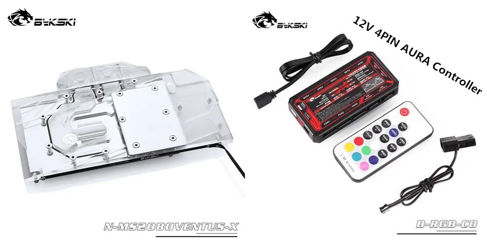 Block 12V Controller Bykski полный охват RGB/A-RGB GPU водный блок для VGA MSI RTX2080 VENTUS 8G RTX2070 Супер 8G видеокарта N-MS2080VENTUS-X - Цвет лезвия: Block 12V Controller