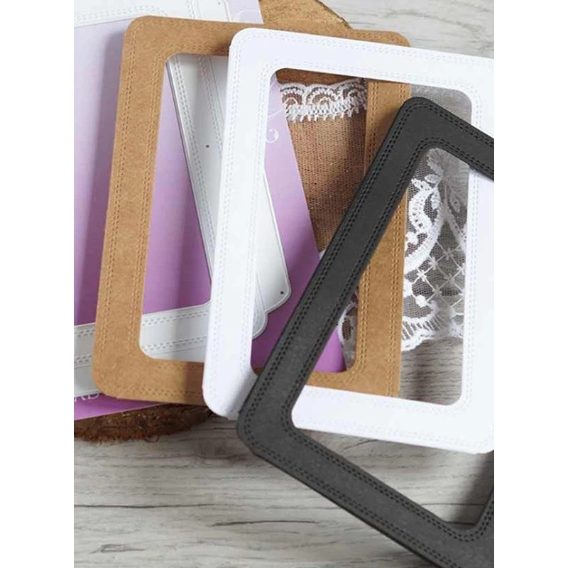 Fustella Metallica Per Biglietti - Cornice Con Fiori In Pizzo 10.7x13.7 Cm - Acciaio Al Carbonio Per Scrapbooking