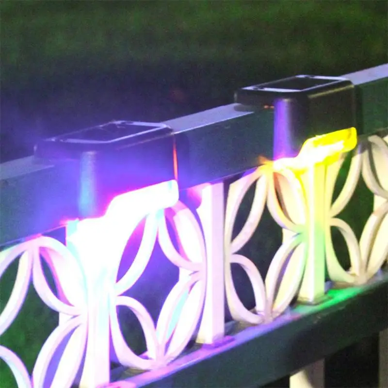 4 шт. энергосберегающий светодиодный настенный забор для лестницы декоративный светильник на солнечной энергии водонепроницаемое освещение для ландшафтного двора газона