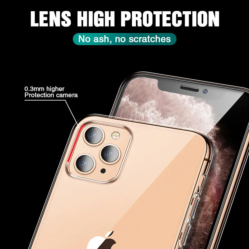 Силиконовый чехол для iPhone 7 8 plus 11 X XR XS Max 6 6s, прозрачные чехлы для iPhone 7 11 pro max, противоударный мягкий чехол