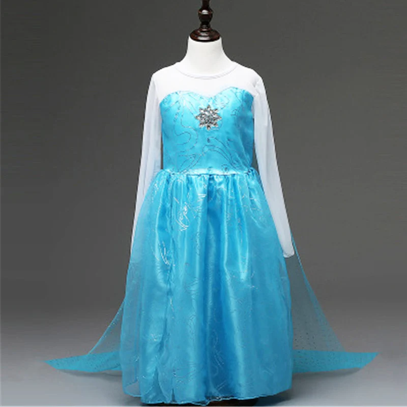 Детский костюм Эльзы нарядное свадебное платье принцессы для девочек длинный