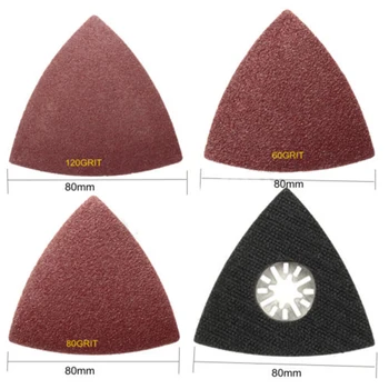 

30 Pcs Oscillating Sanding Paper 60/80/120Grit+1xTriangular Sand Disc Replace