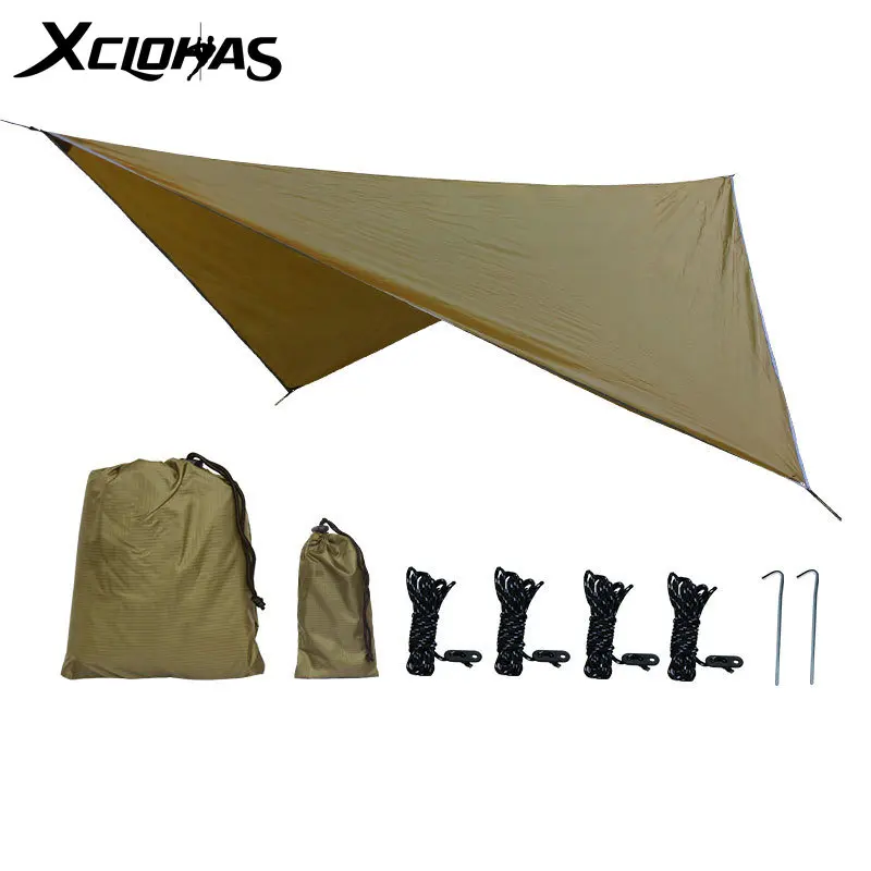 Rhombus Waterproof Tarp Tent Shade Outdoor Camping Hammock Rain Fly UV Garden Awning Canopy Sunshade 350x280cm camping tent sun shade sail waterproof tarpaulin waterproof tarp tarpaulin rain cover ultralight tarp camping canopy
