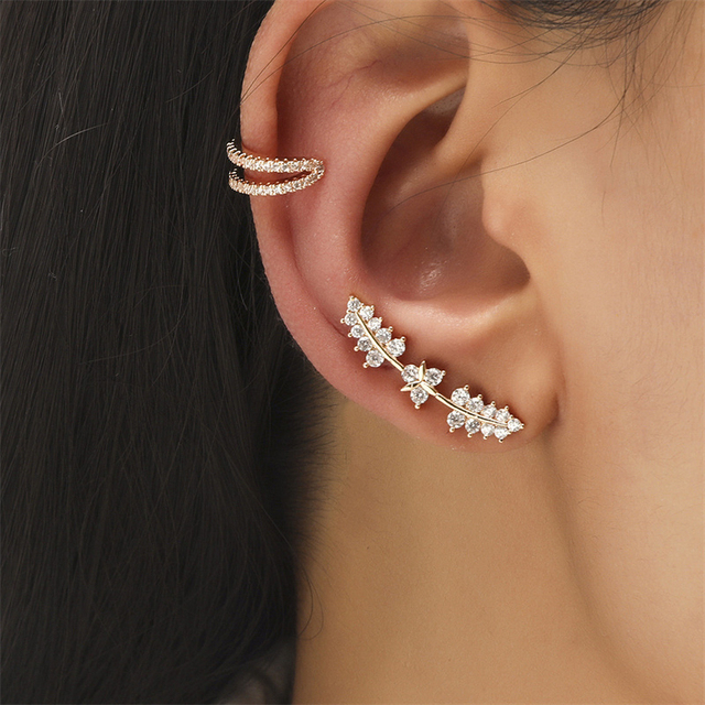 Cartilage Conch Without Piercing Cuff Earring Earcuff Wrap Rock Earring Cuff No Piercing Women Crystal Clip Ear Adjustable