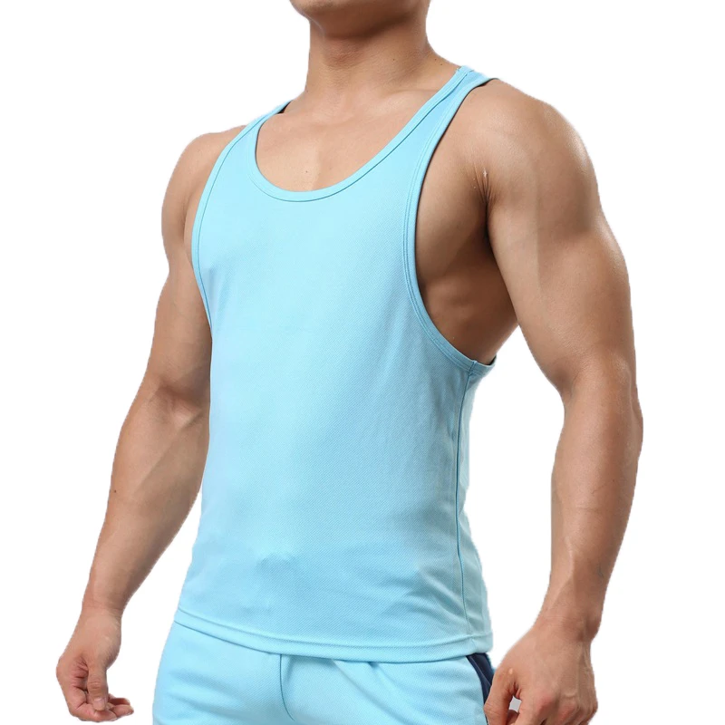 Men Sheer Mesh Underwear Muscle T-shirt Tops Sports Tank Vest Blouse Undershirt