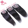 Queen Hair Official Store HD Transparent Lace Closure 4x4 5x5 6x6 Brazilian Virgin Straight Hair Top Swiss Lace 100% Human Hair ► Photo 2/6