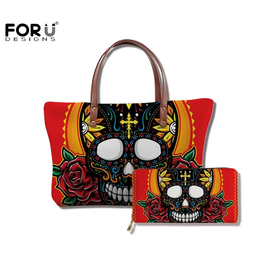 Женский кошелек FORUDESIGNS с большим кошельком в комплекте готический Мексиканский