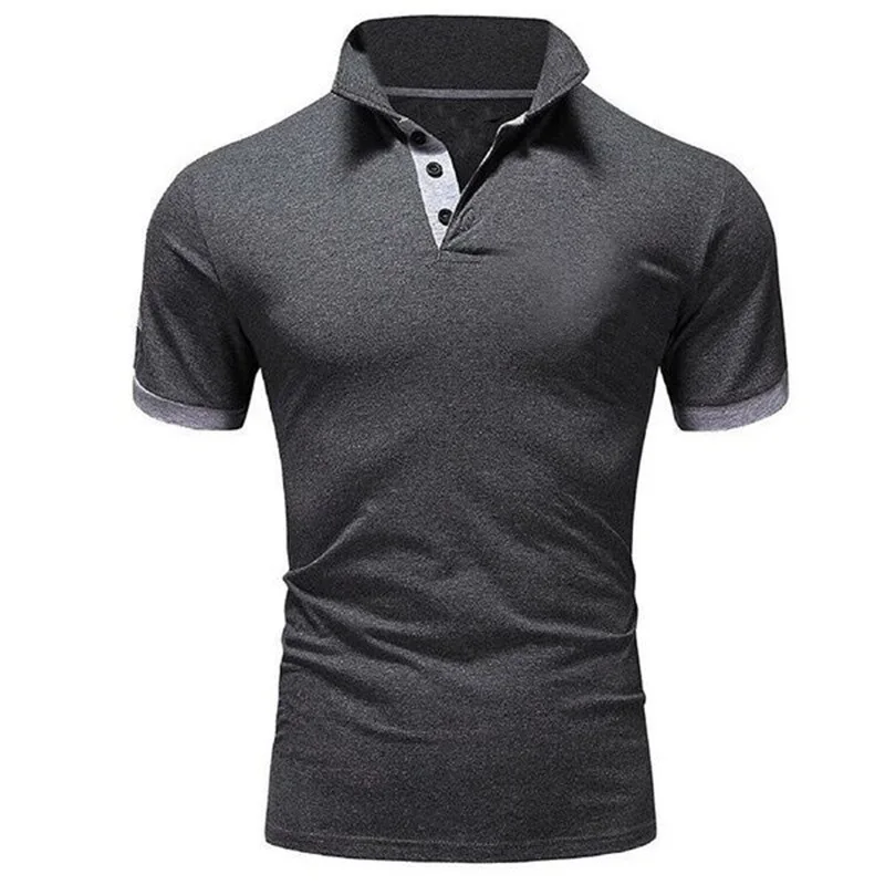 2019 Summer New Polo Shirts Men Short Sleeve Polo shirts Pure Color Tops Men Fashion Casual Clothes Breathable quick dry S-2XL
