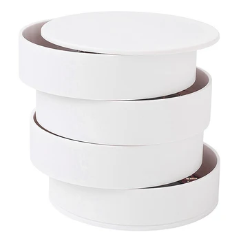 

4 Layers Folding Nordic Mirror Jewelry Storage Box Small Objects Round Storage Container Multi-Layer Rotating Storage Case