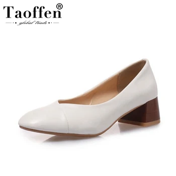 

Taoffen Plus Size 32-46 Shallow Women Pumps Spring Pointed Toe Vintage Classics High Heel Shoes Party Office Work Pumps Footwear
