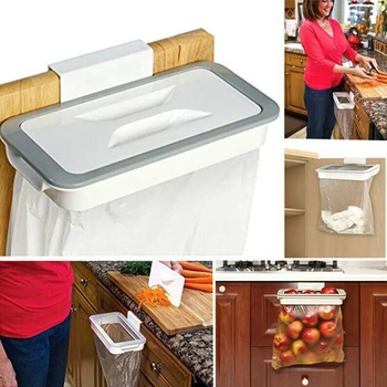 

Brand New Style Plastic Door-back Garbage Trash Bag Bracket Rack Hanging Holder Kitchen Shelf