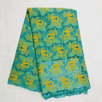 

Nice cotton fabric series Pretty African embroidery Cotton lace fabric for party dress WFC28(5yards/lot)